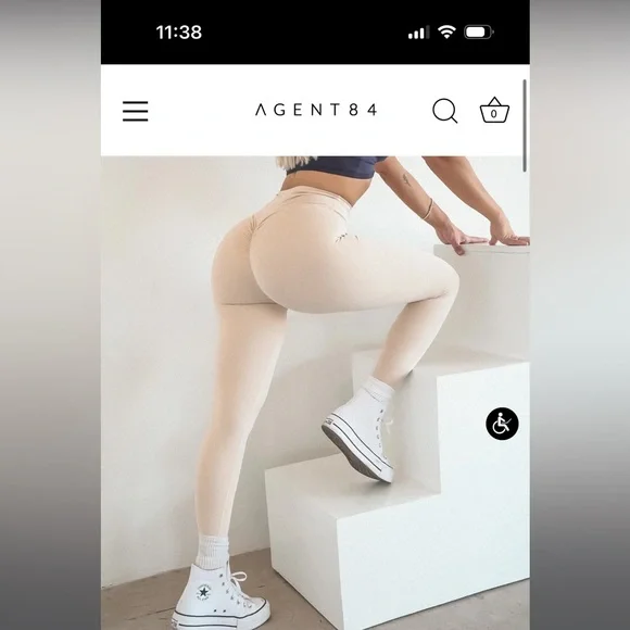 Agent84 Cream  girlfriend High-Waisted Leggings - Picture 2 of 8